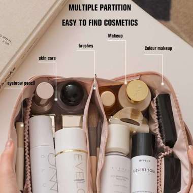 Dihope Tas Make Up Besar 6 Slot Portable Organizer Make Up Pouch DH6 Tas Makeup Besar Muat Banyak Me