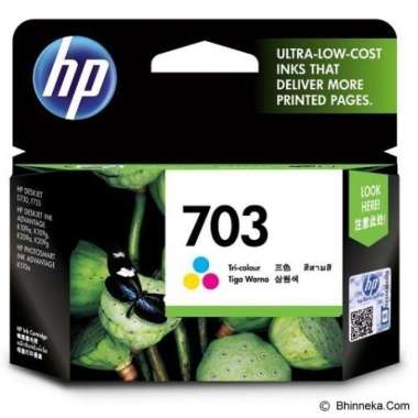 Cartridge HP 703 Black & Color Ink [CD888AA] - Original Black
