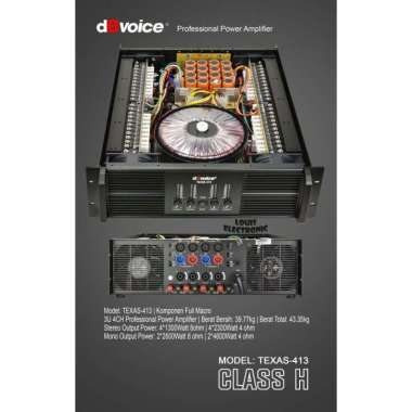 Power Amplifier dBvoice TEXAS-413 Class H 4 Channel