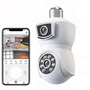 V380 Pro Kamera CCTV Bohlam Dual Lens WiFi IP Camera E27 1080P