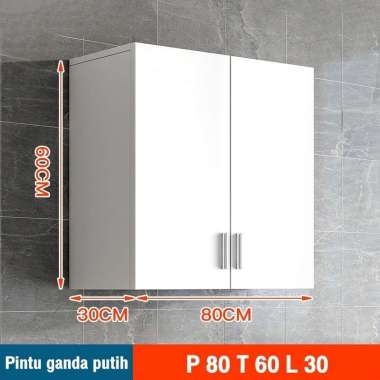 RM Kitchen Set Atas 4 Pintu Lemari Dapur Rak D Model B/Putih