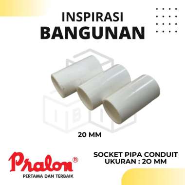 Sok 20mm / Sock Pipa Listrik / Sambungan Pipa Listrik / Socket Conduit 20mm merk pralon