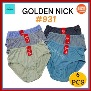 6PCS Celana Dalam Golden Nick 931 CD Wanita JUMBO Golden Nick Pastel M
