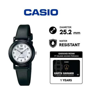 CASIO LQ-139AMV-7B3LDF Quartz Rubber Band Jam Tangan Wanita Black