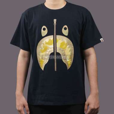 BAPE YELLOW COLOR CAMO SHARK BLACK TEE (100% AUTHENTIC) M