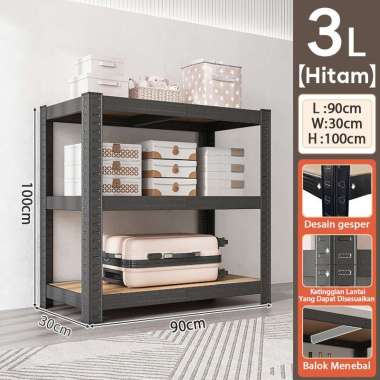 JP Rak Besi Siku Lubang Rak Besi Siku 5 Susun ⬛ 3L/90*30*100