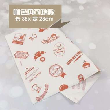 kertas roti motif / wax paper / baking paper motif 28x38cm 25lembar Bakery Merah