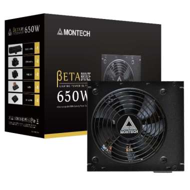 Montech Beta 650W 80+ Plus Bronze PSU Power Supply PC Komputer