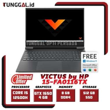 HP VICTUS 15 FA0116TX INTEL i5 GTX 1650 15,6" IPS 144Hz 512GB W11+OHS