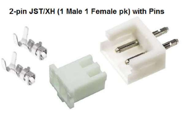 CONNECTORS JST XH 2PIN 2.50MM FEMALE + MALE