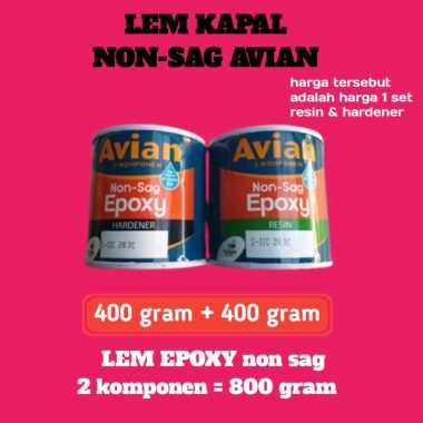 AVIAN NON SAG EPOXY + HARDENER 800 gr, Resin + Hardener, tambal kapal bocor, tandon, toren, tangki b