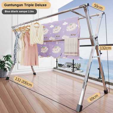 Jemuran Stainless Steel Jemuran Baju Jemuran Lipat Gantungan tiga 200