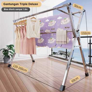 Jemuran Stainless Steel Jemuran Baju Jemuran Lipat Gantungan tiga 160