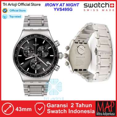 SWATCH YVS495G IRONY AT NIGHT Jam Tangan Pria Analog Chronograph Swiss Made