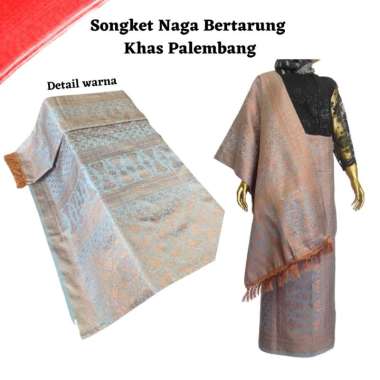 Songket Pash - Songket Naga Bertarung Khas Palembang Berbagai Macam Warna Dan Motif Silver Tembaga