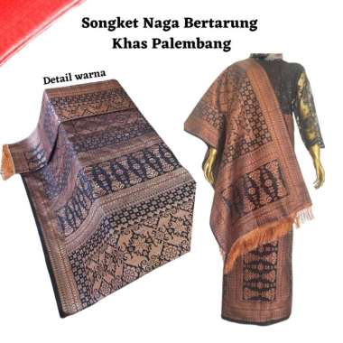 Songket Pash - Songket Naga Bertarung Khas Palembang Berbagai Macam Warna Dan Motif Hitam Tembaga