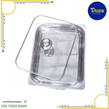 FOOD PLATE PRASMANAN STAINLESS STEEL TUTUP KACA