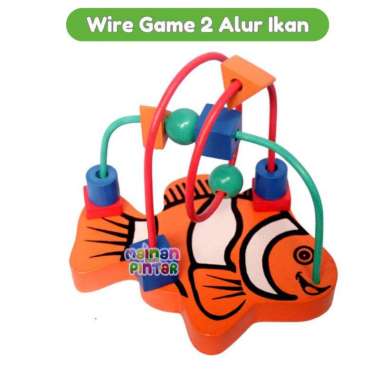 Wire Game Ikan Kecil Mainan Kayu Pintar Mainan Edukasi Anak