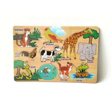 Mainan Edukasi Anak - Aneka Puzzle Kayu - Mainan Kayu Pintar Hewan