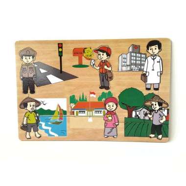 Mainan Edukasi Anak - Aneka Puzzle Kayu - Mainan Kayu Pintar Profesi