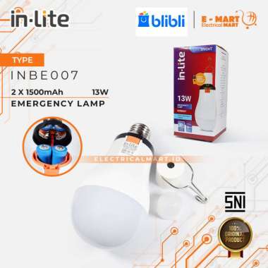 Inlite Lampu Bohlam LED Emergency INBE007 13W dan 15W Lampu Darurat 13W
