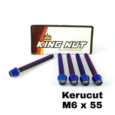 Baut M 6 x 55 Drat 10 x 55 Kerucut Kunci L Probolt Thailand Stainless King Nut Blue
