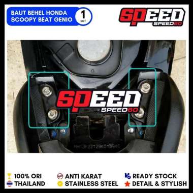 Baut Behel Honda Scoopy Beat Genio Probolt Thailand Stainless Flower King Nut BLUE