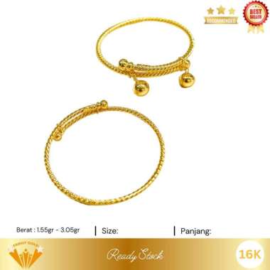 Gelang Emas Kadar 16K Model Serut Anak Family Gold 3.05gr