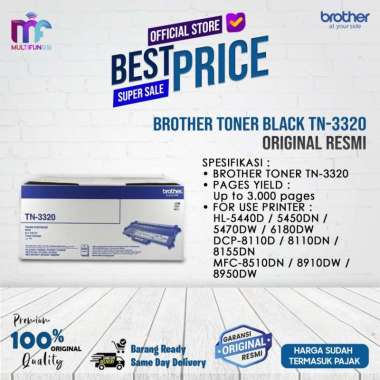 Brother Toner Black TN-3320 / TN3320 Original / Resmi