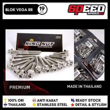 Baut Blok Vega RR Baut Premium HX Thailand Stainless King Nut