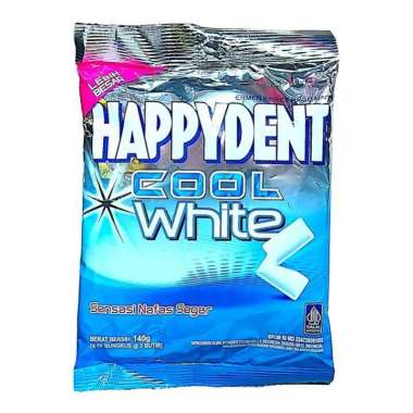 HAPPYDENT Cool White ZAK Permen Karet Rasa Mint Happy Dent