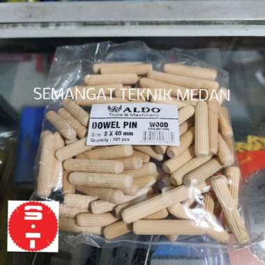 DOWEL PIN WOOD JOINTER SAMBUNGAN KAYU 8MM 8 MM x 40MM 100 PCS ALDO