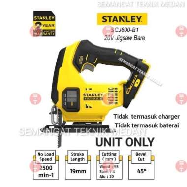 SCJ600 MESIN BATERAI CORDLESS JIGSAW JIG SAW 20V UNIT STANLEY FATMAX