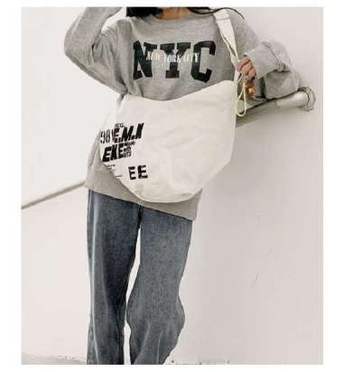 Tas Selempang Kanvas Import Go Go Green Shop 1219-70