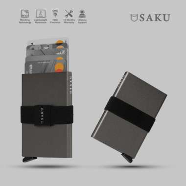 Saku - Dompet Pria Wanita Smart Wallet Card Holder RFID Compact GRAPHITE SINGLE