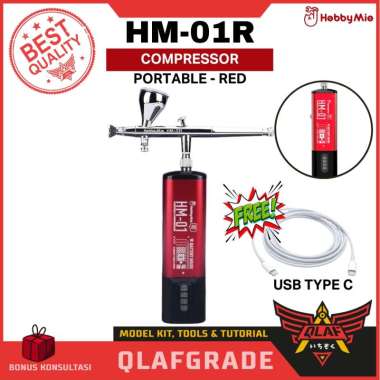 Portable Compressor RED HM-01 Hobby mio - Wireless Desktop Rechargeable Airbrush kompresor