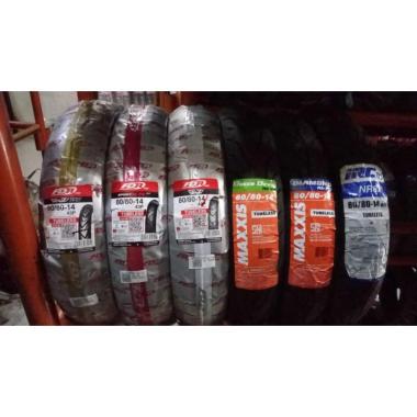 Gabungan Ban Luar Motor Matic 80/80-14 Tubeless (Bonus Pentil Tubeless ) Maxxis Green Devil