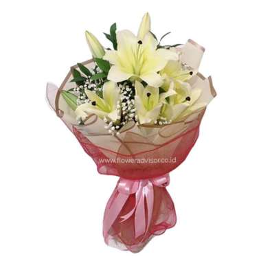 Buket Bunga Lily Segar Freshcut - Hadiah Karangan Bunga - FlowerAdvisor Spring yellow