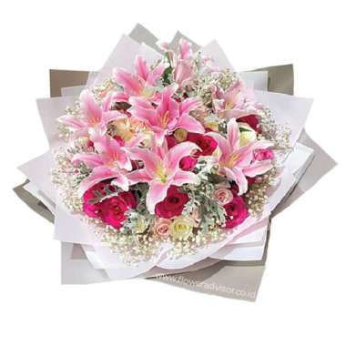 Buket Bunga Lily Segar Freshcut - Hadiah Karangan Bunga - FlowerAdvisor Midnight pink