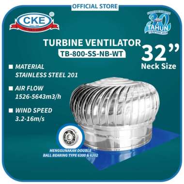 Turbin Ventilator 32 Inch Turbine Roof Ventilasi Atap Rumah Pabrik 32"