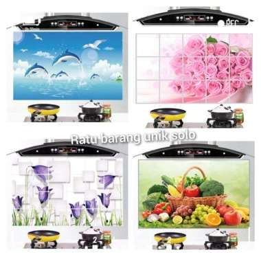 Stiker dinding dapur anti minyak Kitchen Wall Sticker Anti minyak Hijau buah