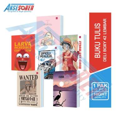 Aksesoren Buku Tulis Deli [42 Lembar/1 Pak/10 Buku] / Write Book Boxy / Buku Kuliah Harian / Buku Ca