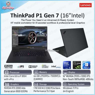 LENOVO THINKPAD P1 GEN 7 ULTRA 9 185H 64GB RAM 1TB SSD RTX 2000 16" WUXGA IPS
