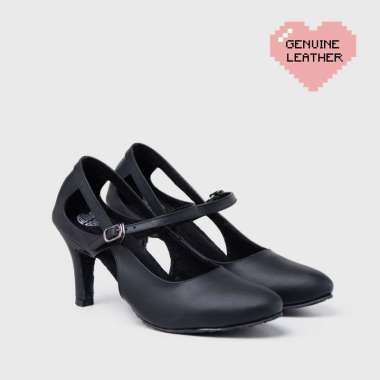Adorableprojects - Decimal Heels Genuine Leather Black - Sepatu Kulit 42