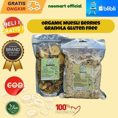 Paket Bundle!Granola 250gr+ Muesli 500gr Sereal Sarapan Sehat. Oat, kismis, almond, Paket Sarapan.Pa
