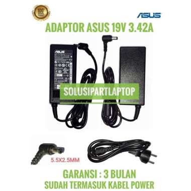 ADAPTOR ASUS 19V 3.42A 5.5x2.5mm ORIGINAL + KABEL POWER
