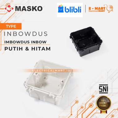 MASKO Inbow Dus Ibdus Kotak Segi Hitam Putih Inbowdos Saklar Nero Architech PUTIH
