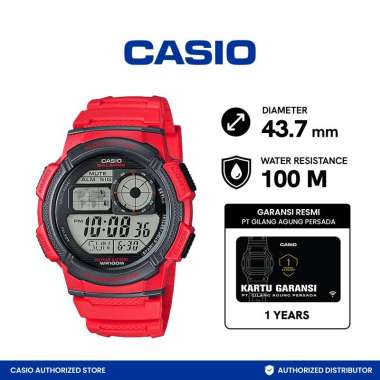 CASIO World Time AE-1000W-4AVDF Jam Tangan Wanita Red