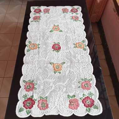 Taplak Meja Kain Segi Renda Bunga Motif TIMBUL Mewah Motif 1