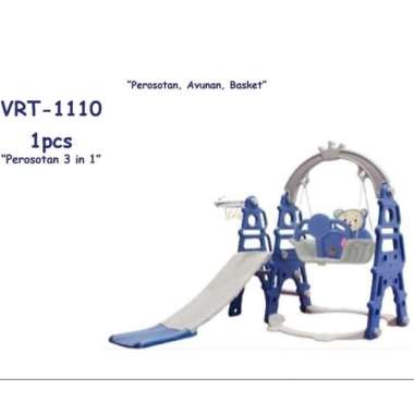 Prosotan Anak Playground 3in1 - Serodotan Anak Ayunan Basket - KISUBO VRT1110 Bear Biru